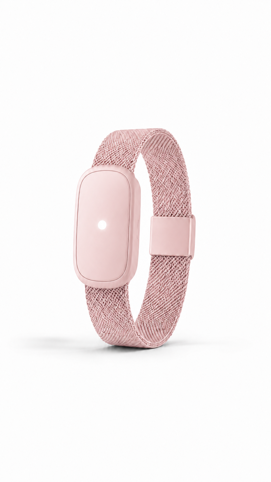 Bracelet Loomi parent rose poudré en maille milanaise